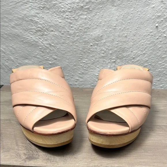 Beklina Pink Mules with Crisscross Straps - Picture 5 of 10